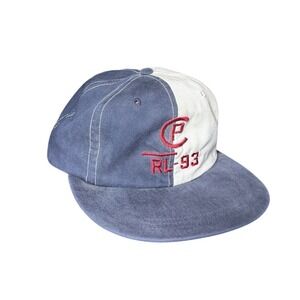 Vintage Polo Ralph Lauren CP RL-93 Hat Blue White Two Tone Made in USA Size M